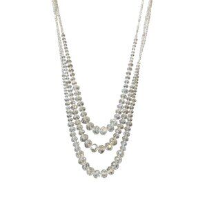 Jacqueline Kent Crystal Multi-Strand Necklace With Elegant Iridescent Beads